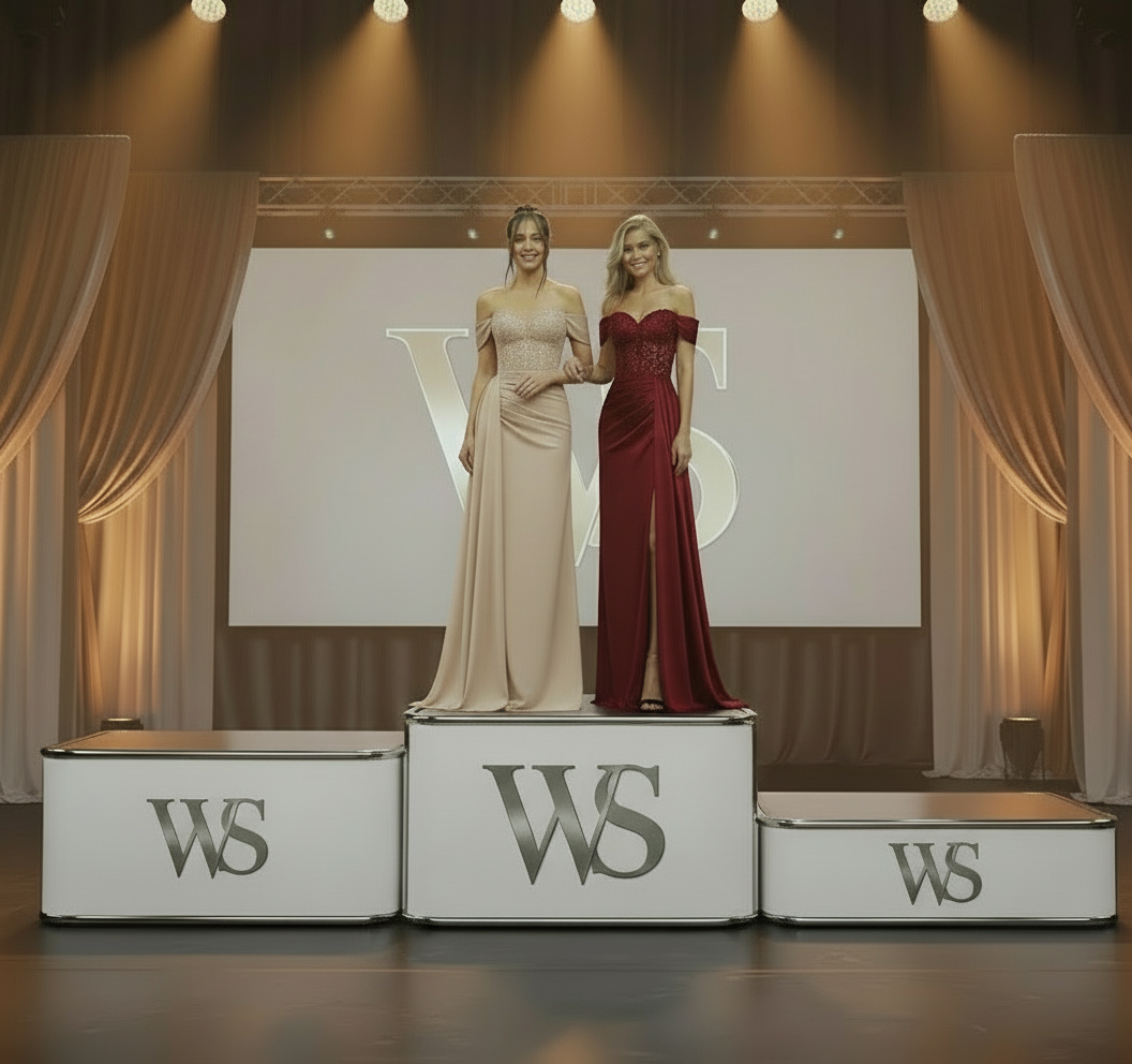 Luxury Off-Shoulder Lace Bodice Evening Gown | Black, White, Red, Beige | WS-2026-002