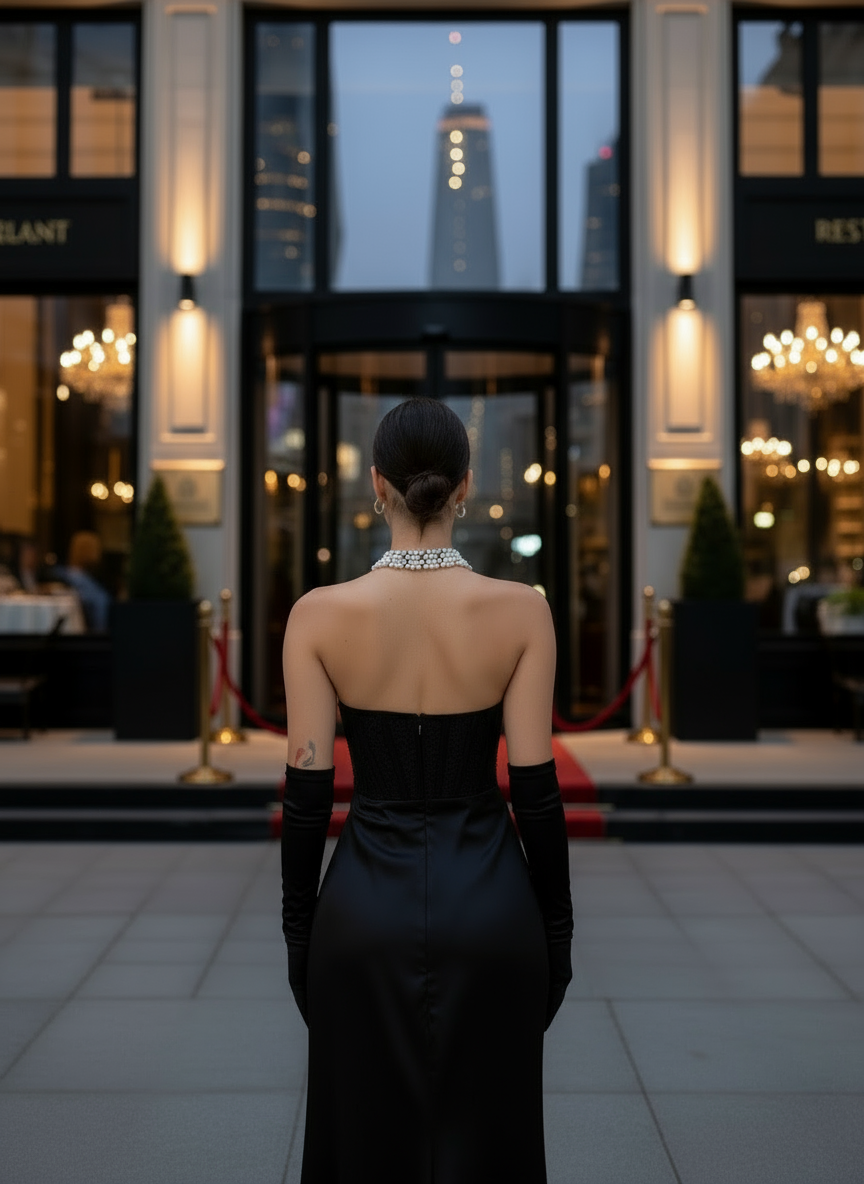 Luxury Mermaid Gown with Crystal Embellished Sleeves